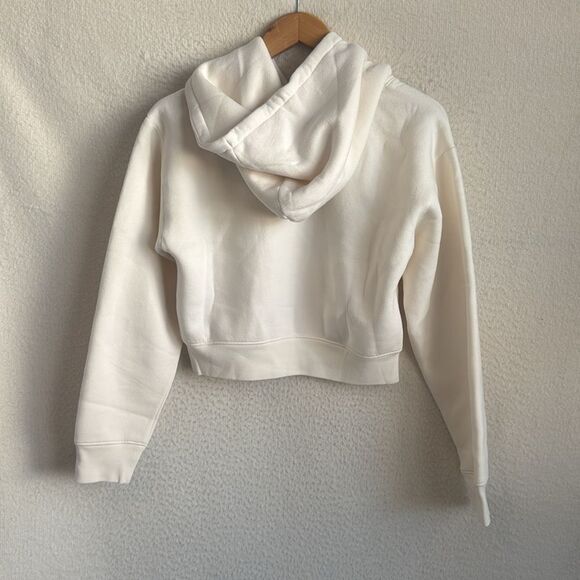 J Crew Heritage fleece cropped hoodie Womens Small Cream - Picture 2 of 9
